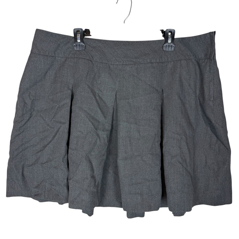 Parker A-Line Skirt Womens 23 Gray Pleated Side Zip Casual Knee Length Workwear